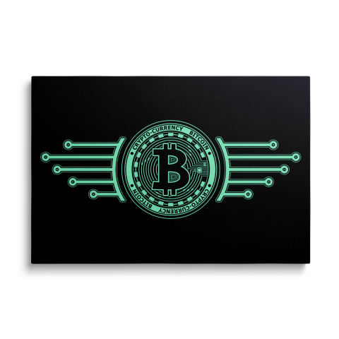 Tablouri Canvas Crypto si Financiar - Tablou Canvas Bitcoin Neon
