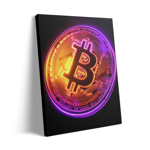 Tablou Canvas Bitcoin Neon [2]