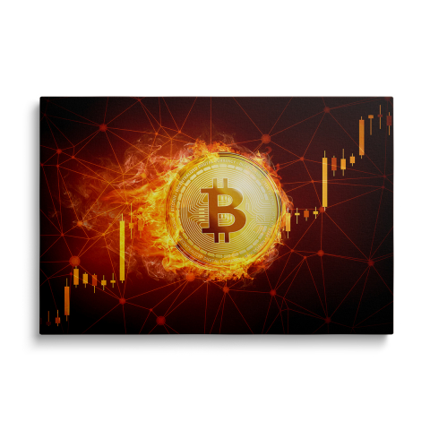 Tablouri Canvas Crypto si Financiar - Tablou Canvas Bitcoin on Fire 2