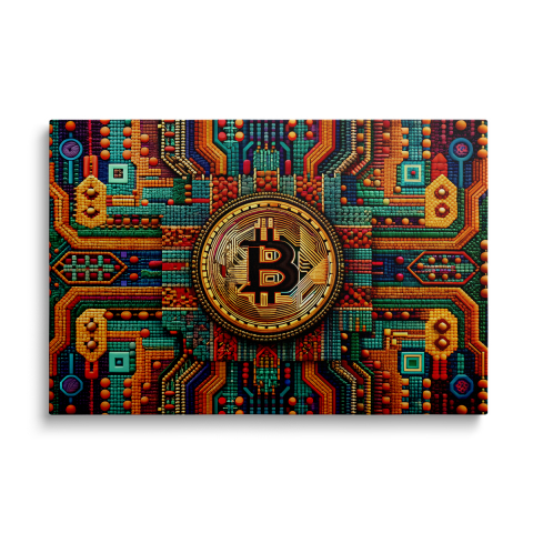 Tablouri Canvas Crypto si Financiar - Tablou Canvas Bitcoin Tribal