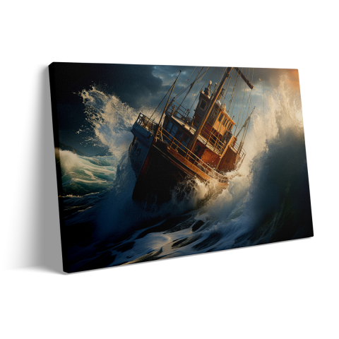 Tablou Canvas Boat in the Ocean [2]