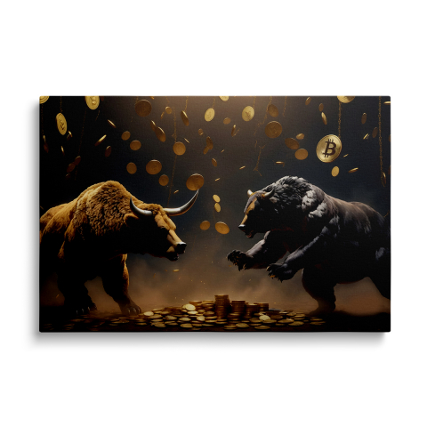 Tablouri Canvas Crypto si Financiar - Tablou Canvas Bull and Bear