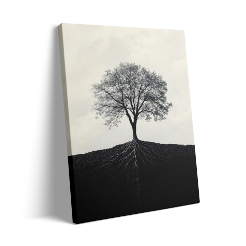 Tablou Canvas Copac Alb-Negru 1 [2]