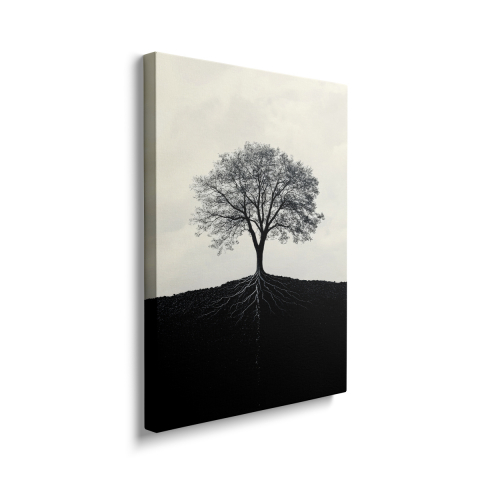 Tablou Canvas Copac Alb-Negru 1 [1]