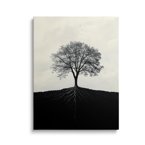 Tablouri Canvas Black & White - Tablou Canvas Copac Alb-Negru 1