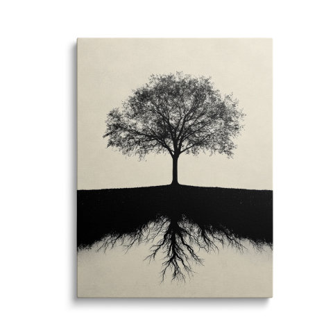 Tablouri Canvas Black & White - Tablou Canvas Copac Alb-Negru 2