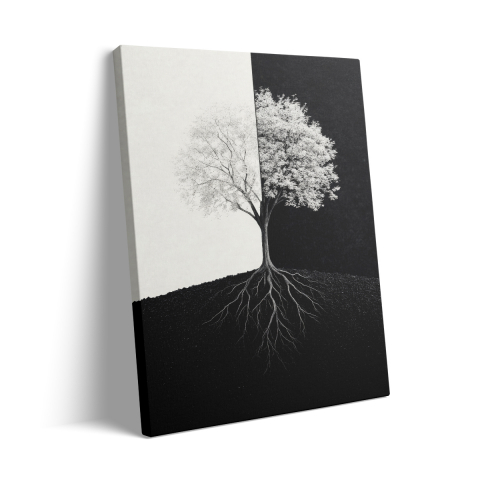 Tablou Canvas Copac Alb-Negru 2 [2]