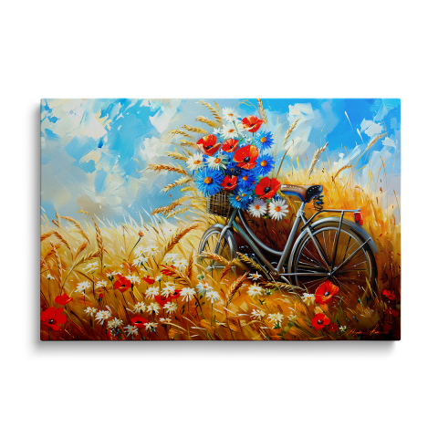 Tablouri Canvas Romantic Mood - Tablou Canvas Flowered Bicycle