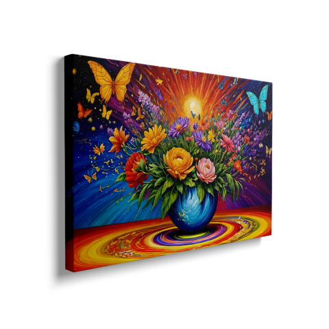 Tablou Canvas Flowers and Buterflies [1]