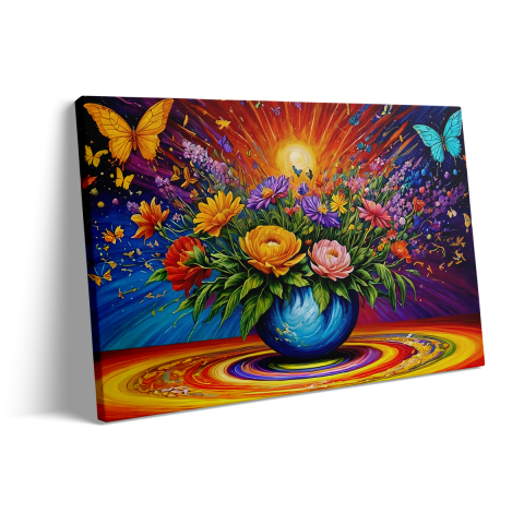 Tablou Canvas Flowers and Buterflies [2]