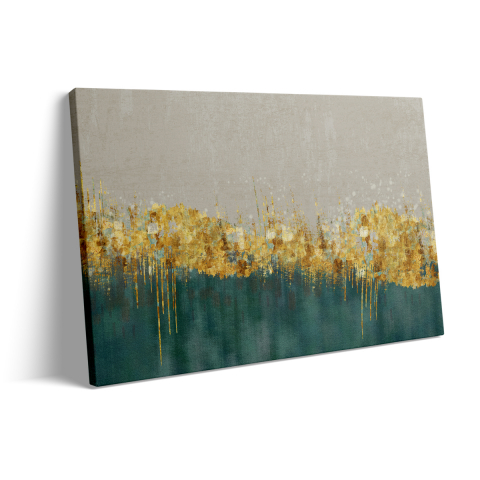 Tablou Canvas Abstract Gold Green [2]
