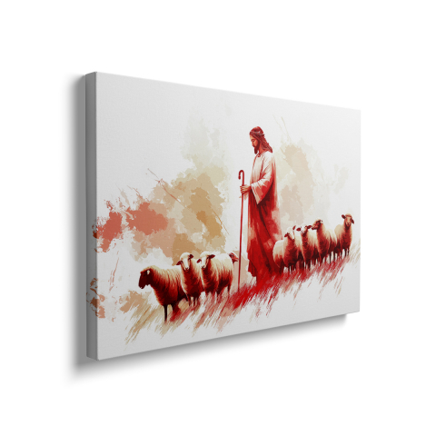 Tablou Canvas Jesus and Sheep [1]