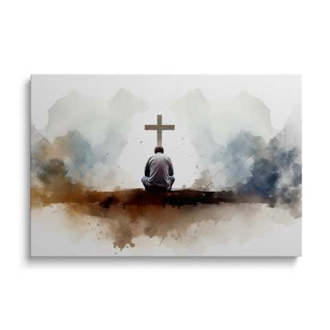 Tablouri Canvas Crestine - Tablou Canvas Omul la Cruce