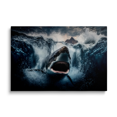 Tablouri Canvas - Tablou Canvas Angry White Shark