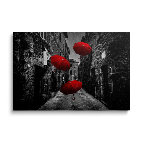 Tablouri Canvas Romantic Mood - Tablou Canvas Red Umbrellas