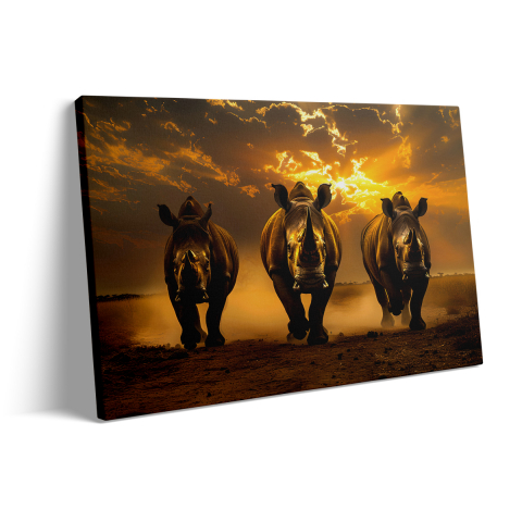 Tablou Canvas Rinoceri Furiosi [2]