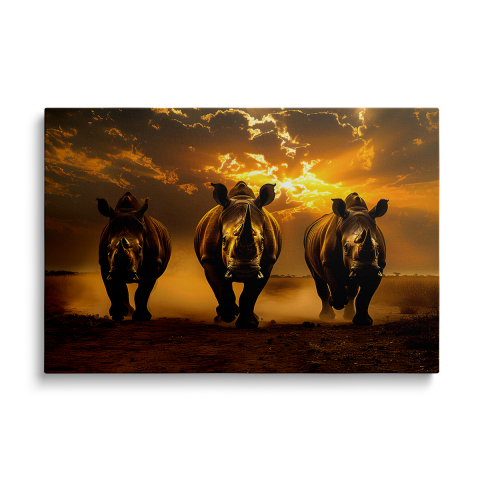 Tablouri Canvas - Tablou Canvas Rinoceri Furiosi