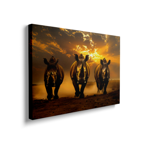 Tablou Canvas Rinoceri Furiosi [1]