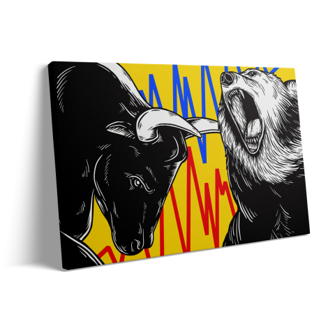 Tablou Canvas Ursul și Taurul [2]