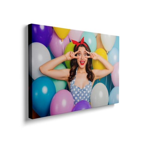 Tablou Canvas Woman Colored Balloons [1]