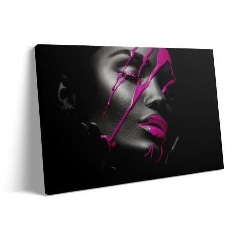 Tablou Canvas Woman Pink Paint [2]