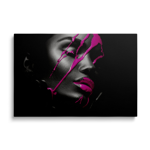 Tablouri Canvas Portrete - Tablou Canvas Woman Pink Paint