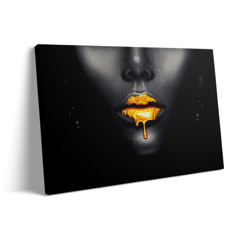 Tablou Canvas Women Yellow Lips [2]