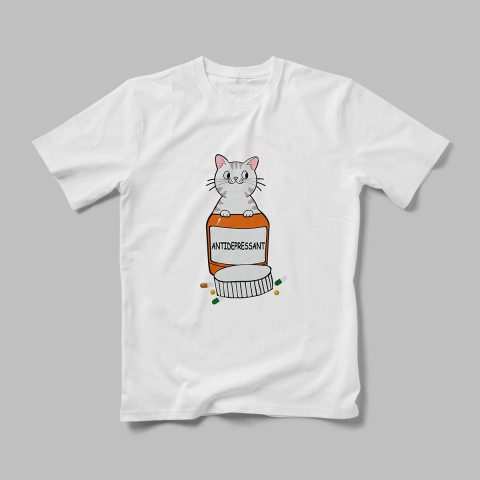 Tricouri Personalizate Pisici - Tricou Personalizat Antidepressant