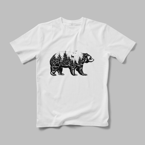 Tricouri Personalizate Camping - Tricou Personalizat Bear Forest