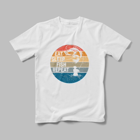 Tricouri Personalizate Hobby Pescuit - Tricou Personalizat Eat Sleep Fish