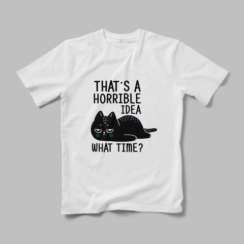 Tricouri Personalizate Pisici - Tricou Personalizat Horrible Idea