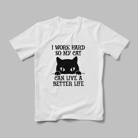 Tricouri Personalizate Pisici - Tricou Personalizat I Work Hard