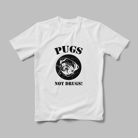 Tricouri Personalizate Câini - Tricou Personalizat Pugs Not Drugs