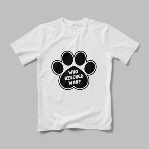 Tricouri Personalizate Câini - Tricou Personalizat Who Rescued Who
