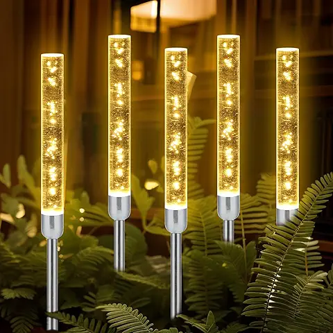 Set 2 Lampi Solare LED Tub cu Bule, Lumina Calda, Inaltime 73cm - Imagine produs en-gros [4]