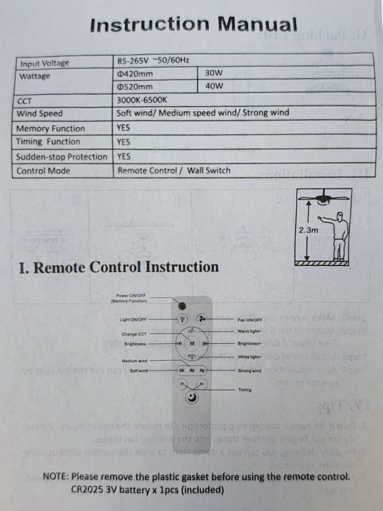 Ventilator de Tavan Inteligent cu Lumină LED și Telecomandă [13]