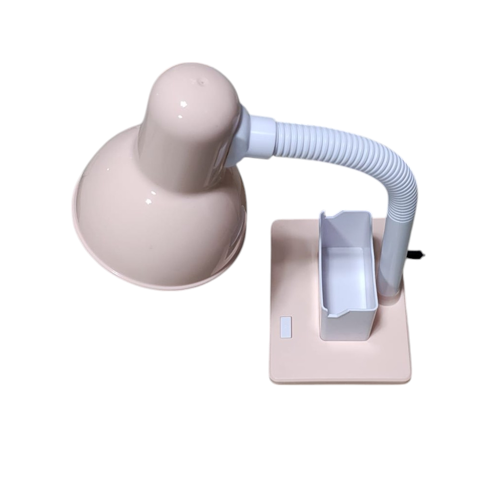 Veioza cu suport telefon si pixuri cu brat reglabil ,soclu E27 ,alimentat la 220V-roz-pal - Imagine produs en-gros [5]