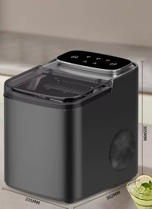 Mașină de făcut cuburi de gheață ZSW-ZB12, 12 kg/zi, rezervor 1.4L, panou tactil, design compact, negru [4]