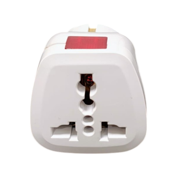 Stecher adaptor universal cu LED rosu si contacte cupru - Imagine produs en-gros [1]