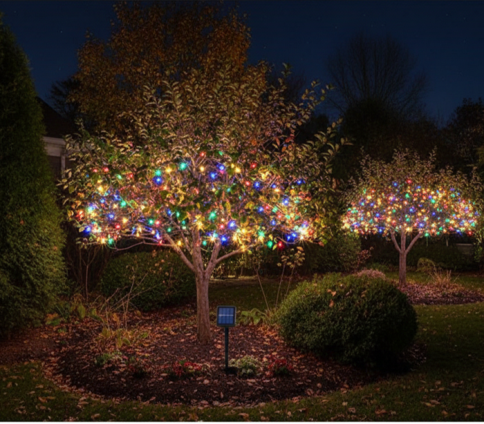 Instalație solară cu 300 LED-uri colorate pentru exterior [2]