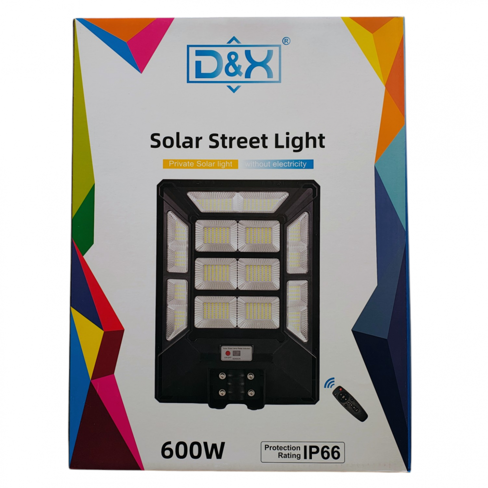 Lampa Solara Stradala LED, Senzor de lumina si miscare, telecomanda ,600W YT0122 - Imagine produs en-gros [4]