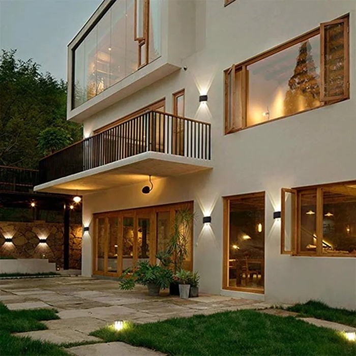 Aplica LED 2x2W Exterior Negru AL-042 6500K - Imagine produs en-gros [5]