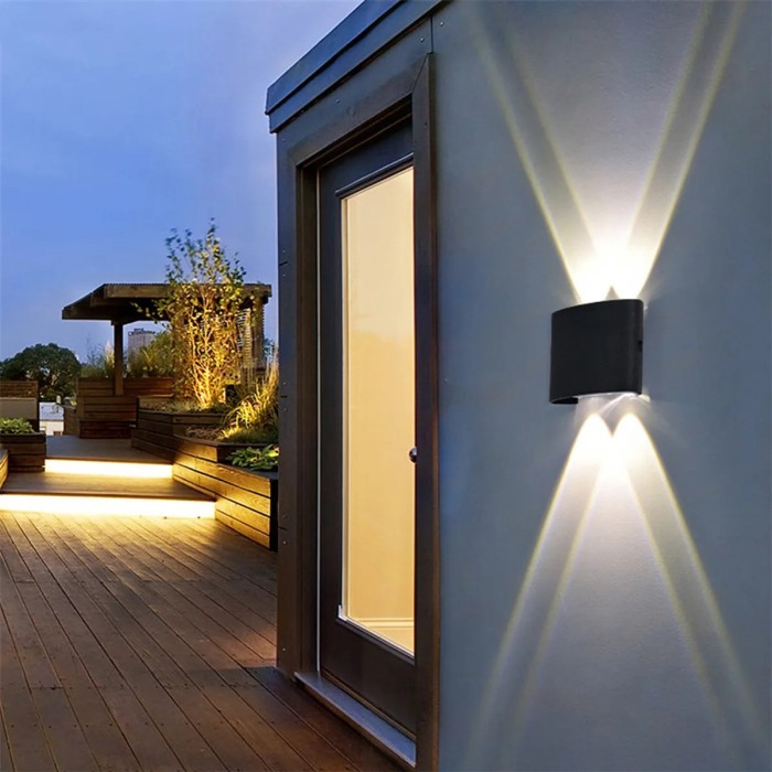 Aplica LED 2x2W Exterior Negru AL-042 6500K - Imagine produs en-gros [4]