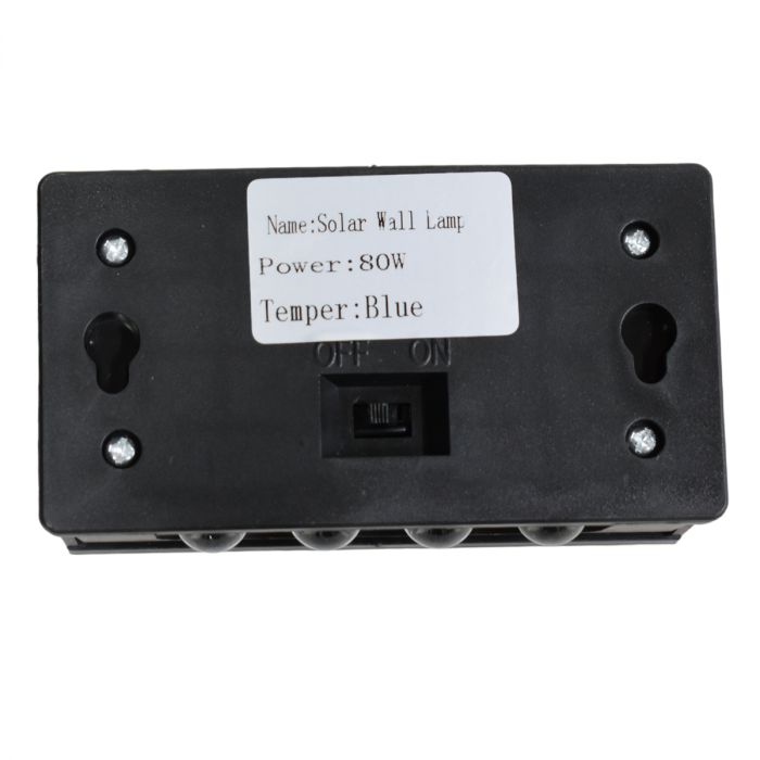 Aplica solara LH-799 de perete gard  exterior cu LED lumina albastra sau rosie sus- jos [2]