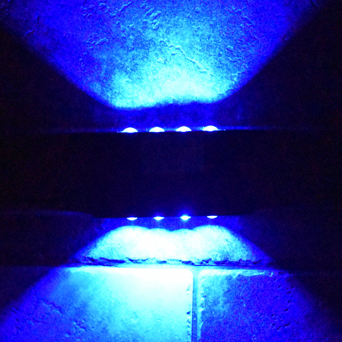 Aplica solara LH-799 de perete gard  exterior cu LED lumina albastra sau rosie sus- jos [4]