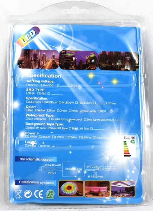 Banda Led 12 V , 5 M , alb rece 6000k - Imagine produs en-gros [3]