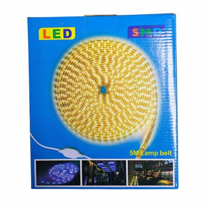 Banda Led , Interior Exterior, Gen Furtun, SMD, Decorativ, Multicolor, Lungime 5 Metri, 8 Moduri, Cablu Alimentator Inclus [7]