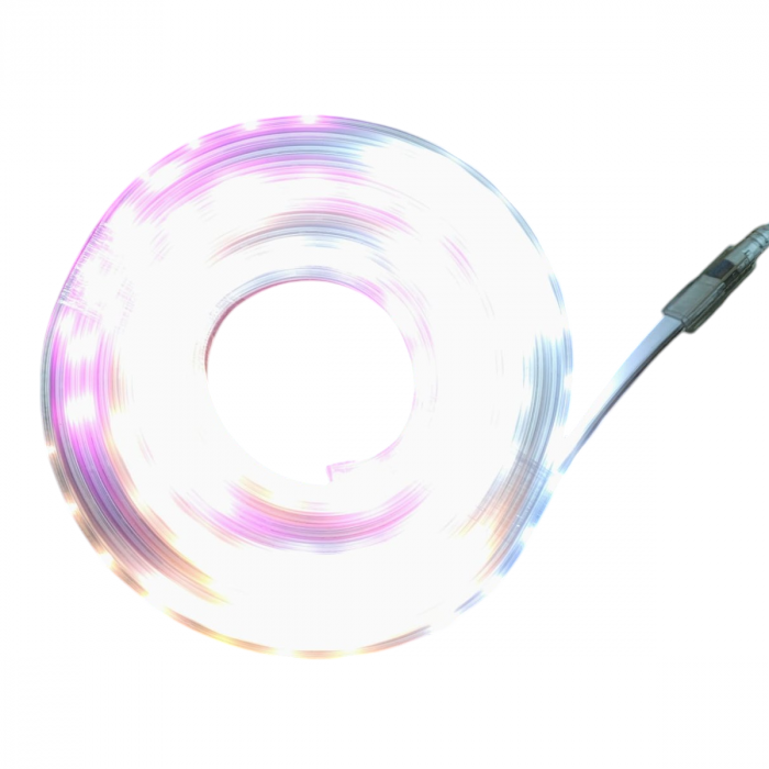 Banda Led , Interior Exterior, Gen Furtun, SMD, Decorativ, Multicolor, Lungime 5 Metri, 8 Moduri, Cablu Alimentator Inclus [3]