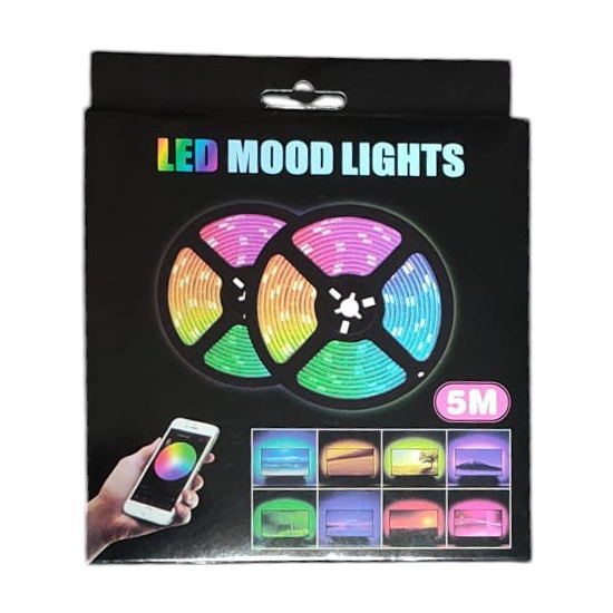 Bandă LED RGB 5050 cu Muzică și Telecomandă – 5m , USB,Negru [2]