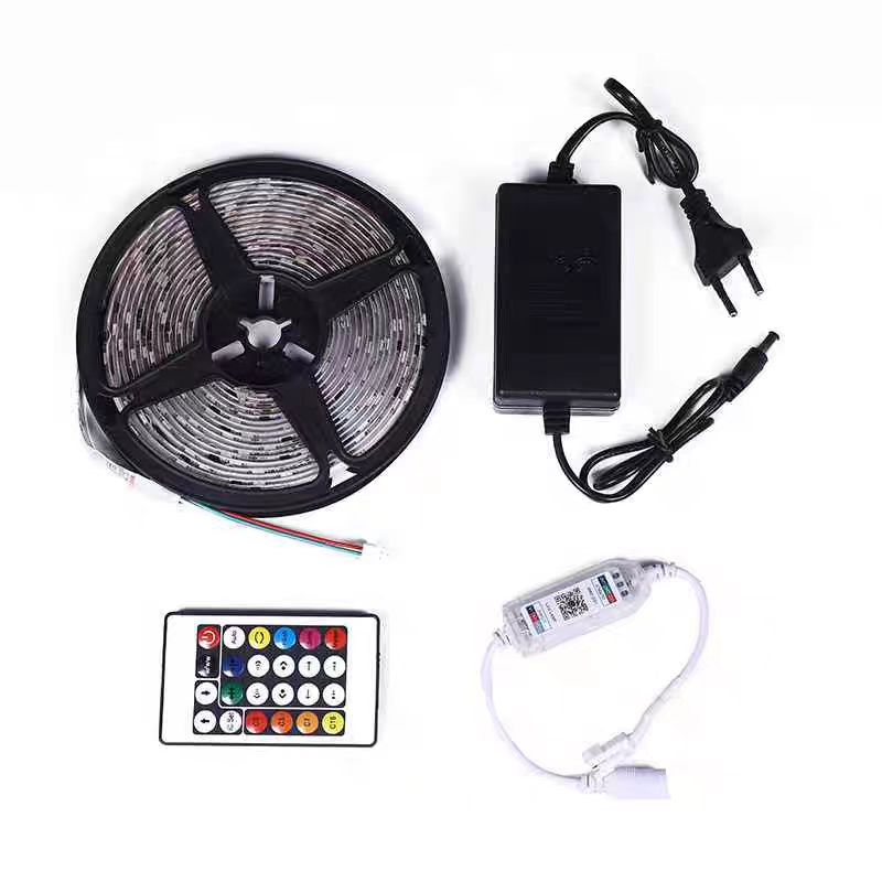 Banda led smart control  5m RGB WFI reactie sonora control vocal si din telecomanda - Imagine produs en-gros [2]
